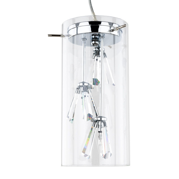 Lampa wisząca chromowana przezroczysty Shine 3xG4x20W Italux