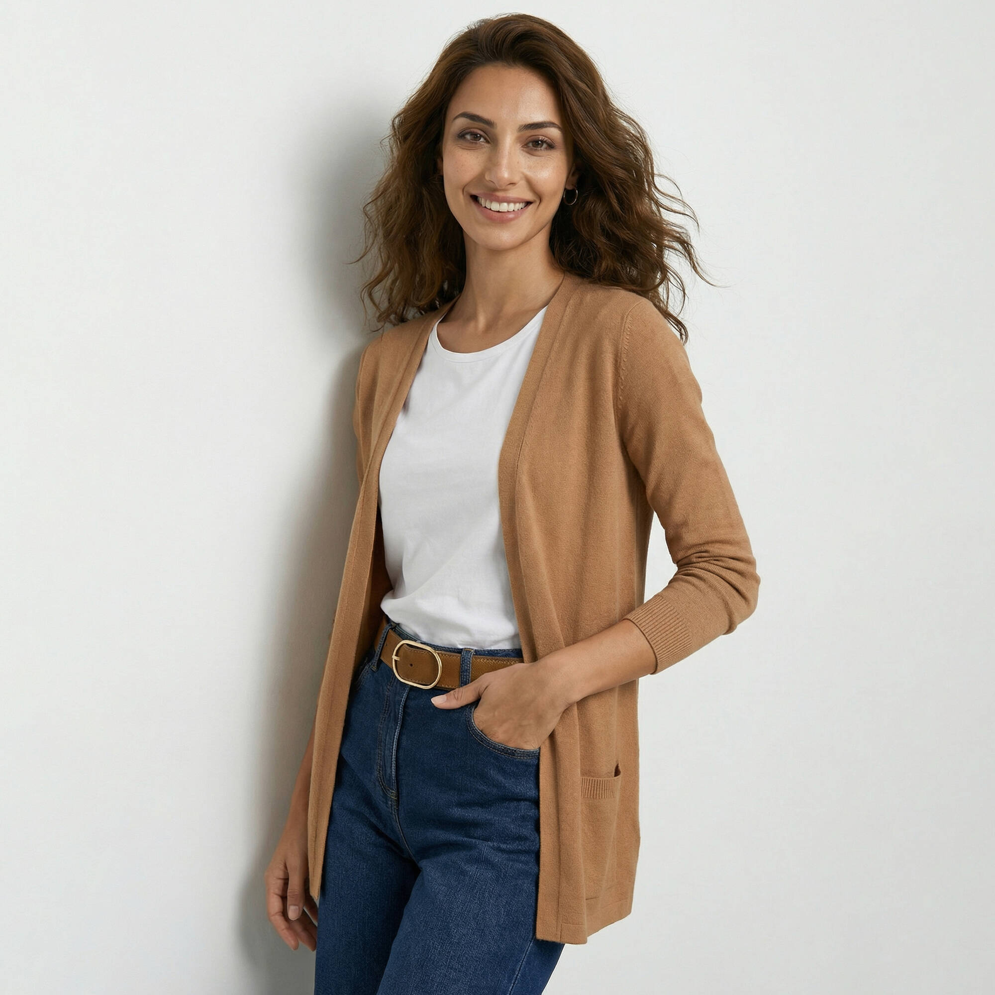 Gilet porter ouvert, maille toucher doux
