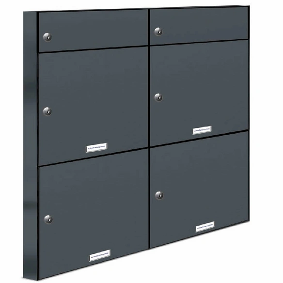 Briefkasten, Parteien: 4, Zaundurchwurf, BxHxT: 153,206 x 79,8 x 11,6 cm