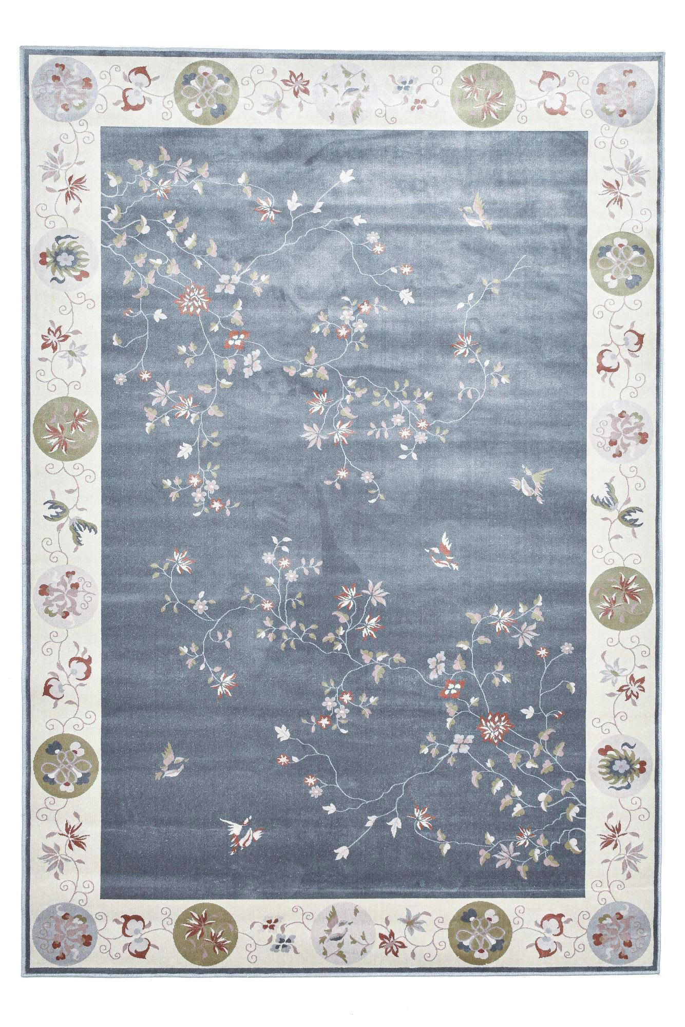 CHERINA - Tapis tissé à la machine en viscose - gris 240x340 cm