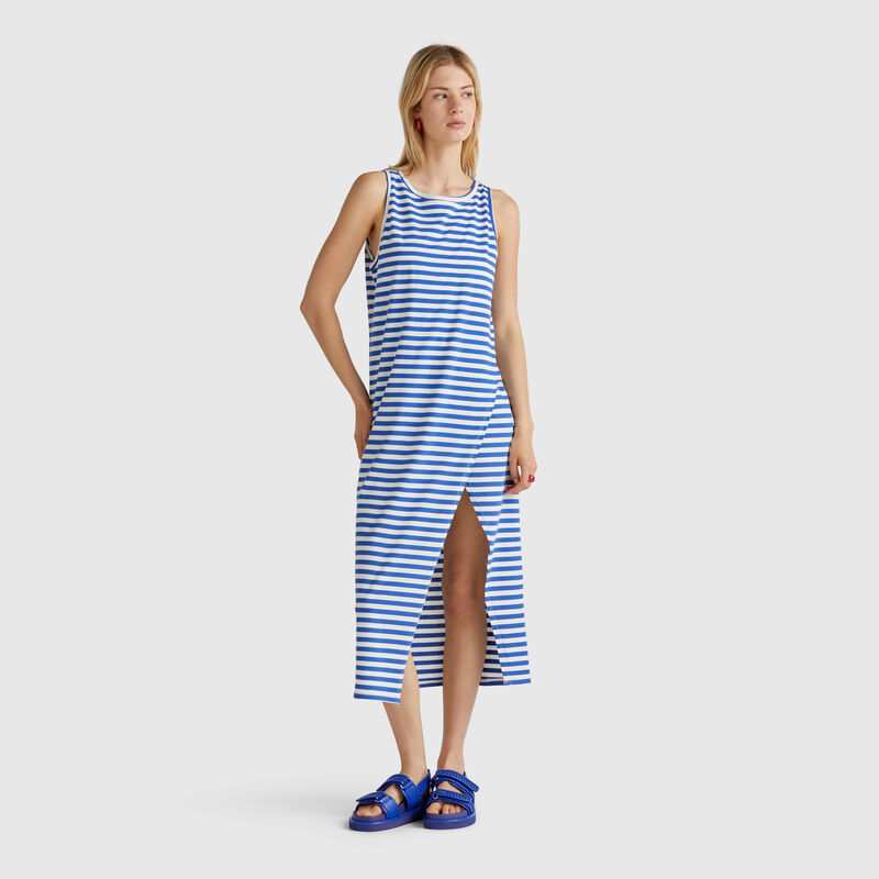 Striped dress with slit