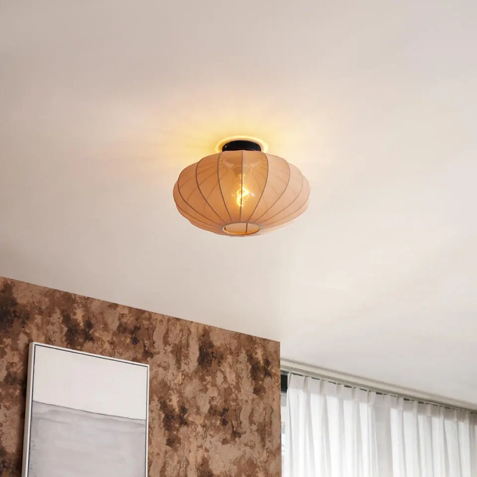 Qazqa plafondlamp bida bruin e27