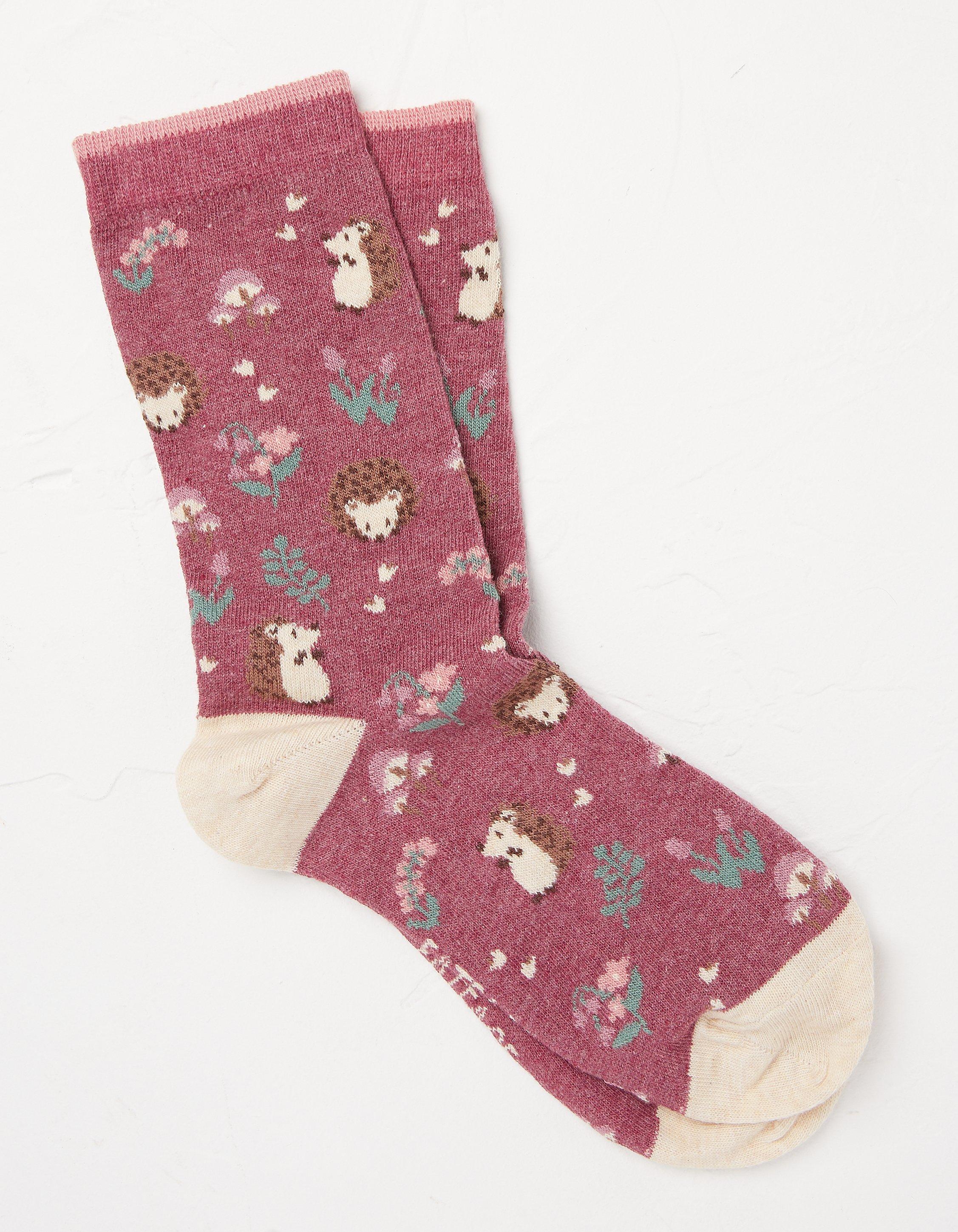 Floral Hedgehog Socks