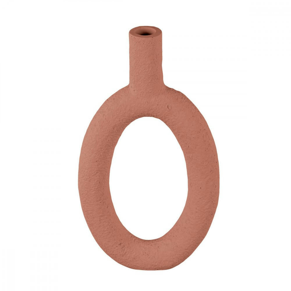 OVAL - Vase oval high résine terracotta