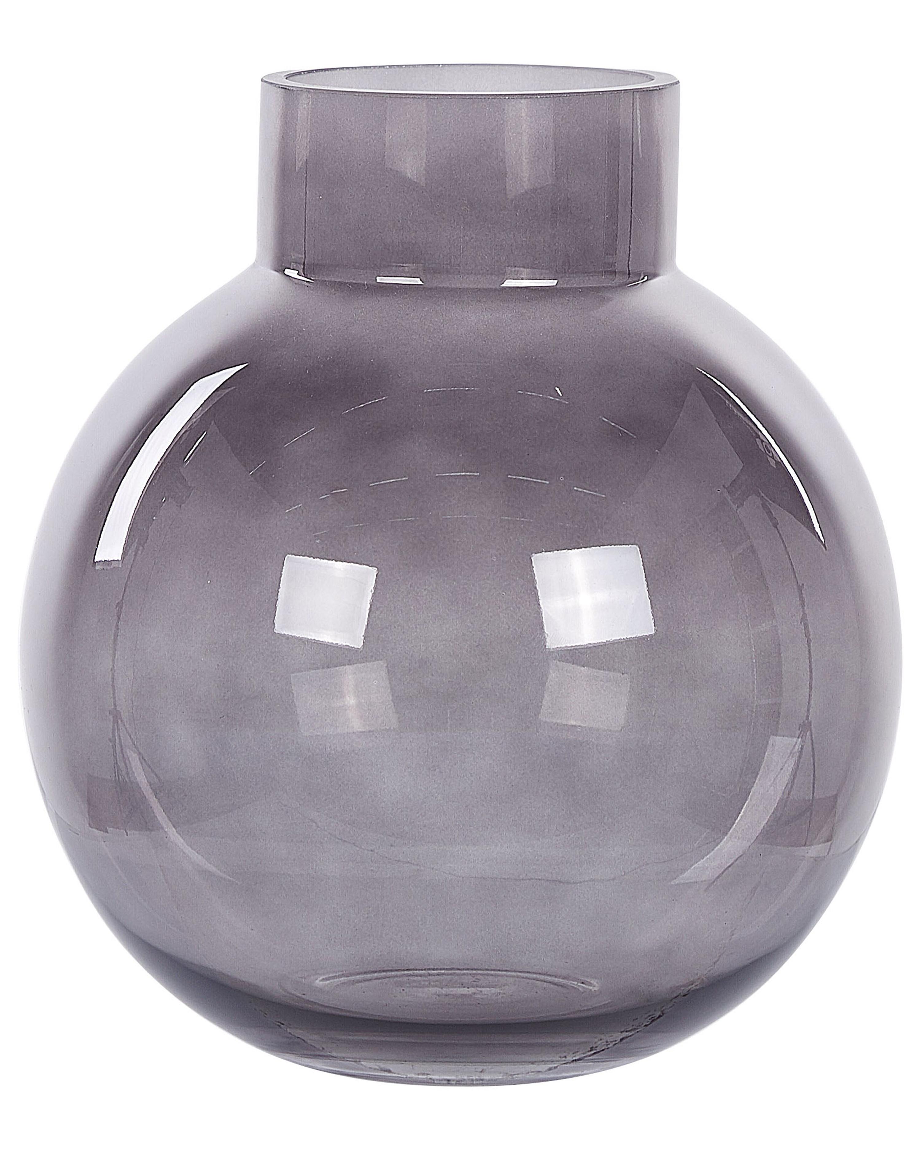 Flower Vase POLYDROSOS Glass 22 cm Grey