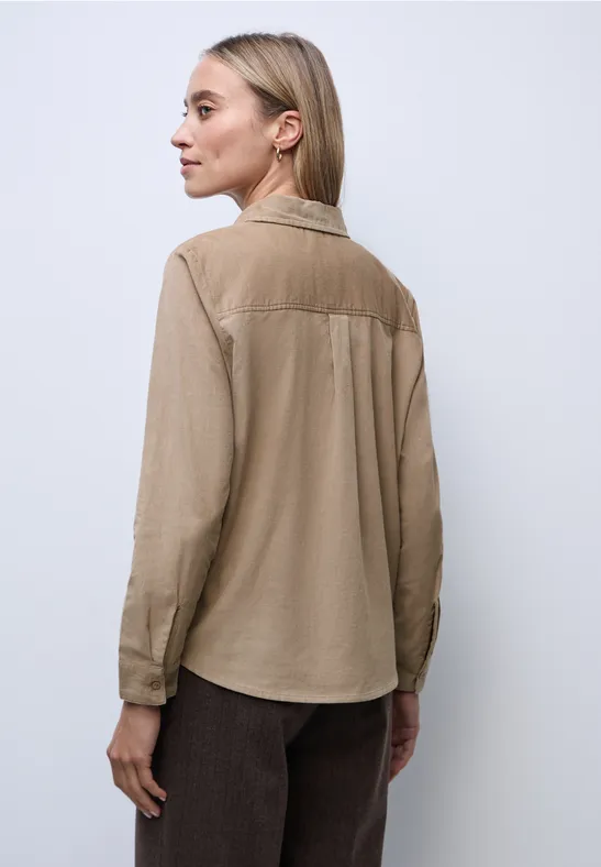 Cordbluse mit Tapedetails