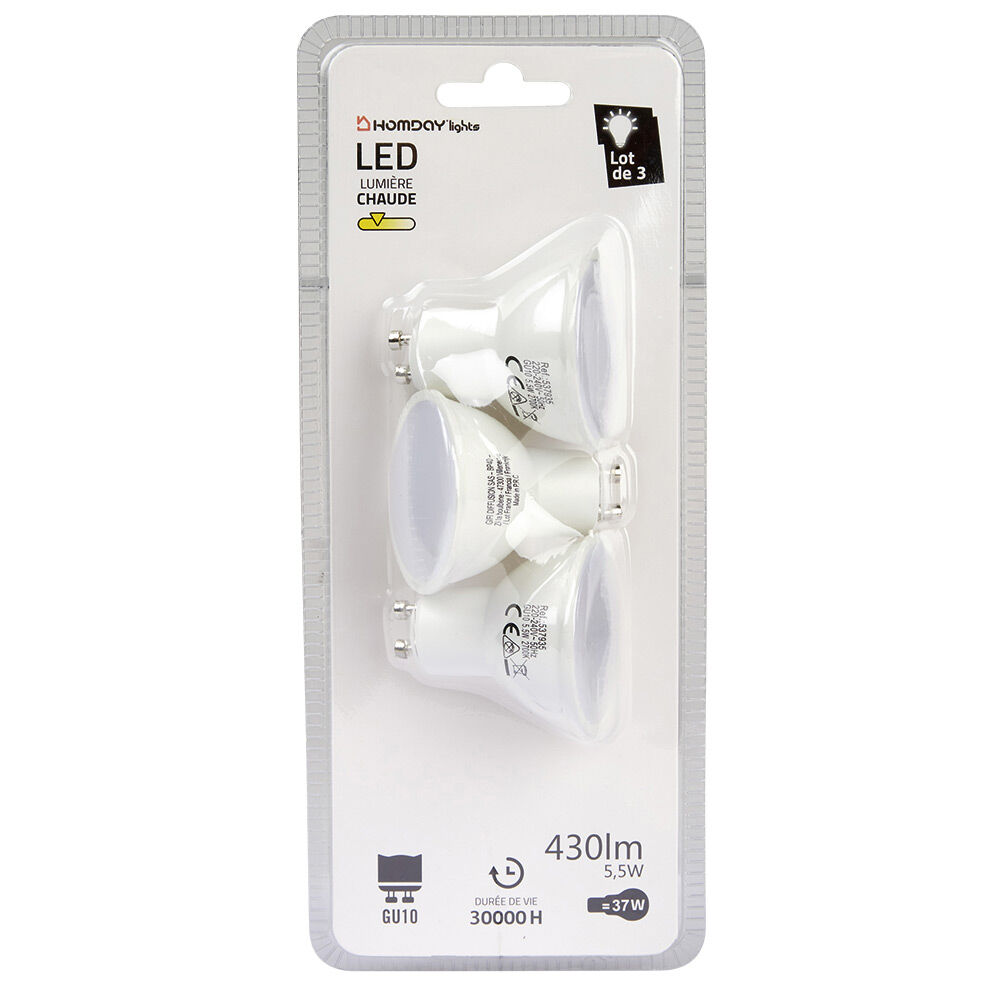 Ampoule LED Homday lumière chaude x3
