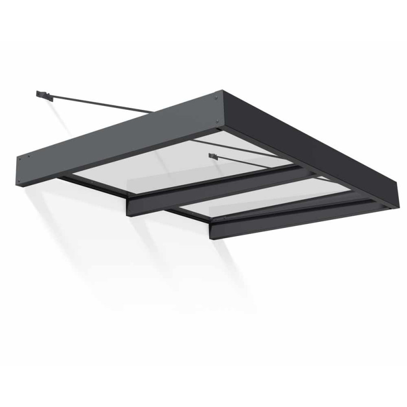 Marquise de porte Sophia XL gris foncé 192 x 140 cm CANOPIA