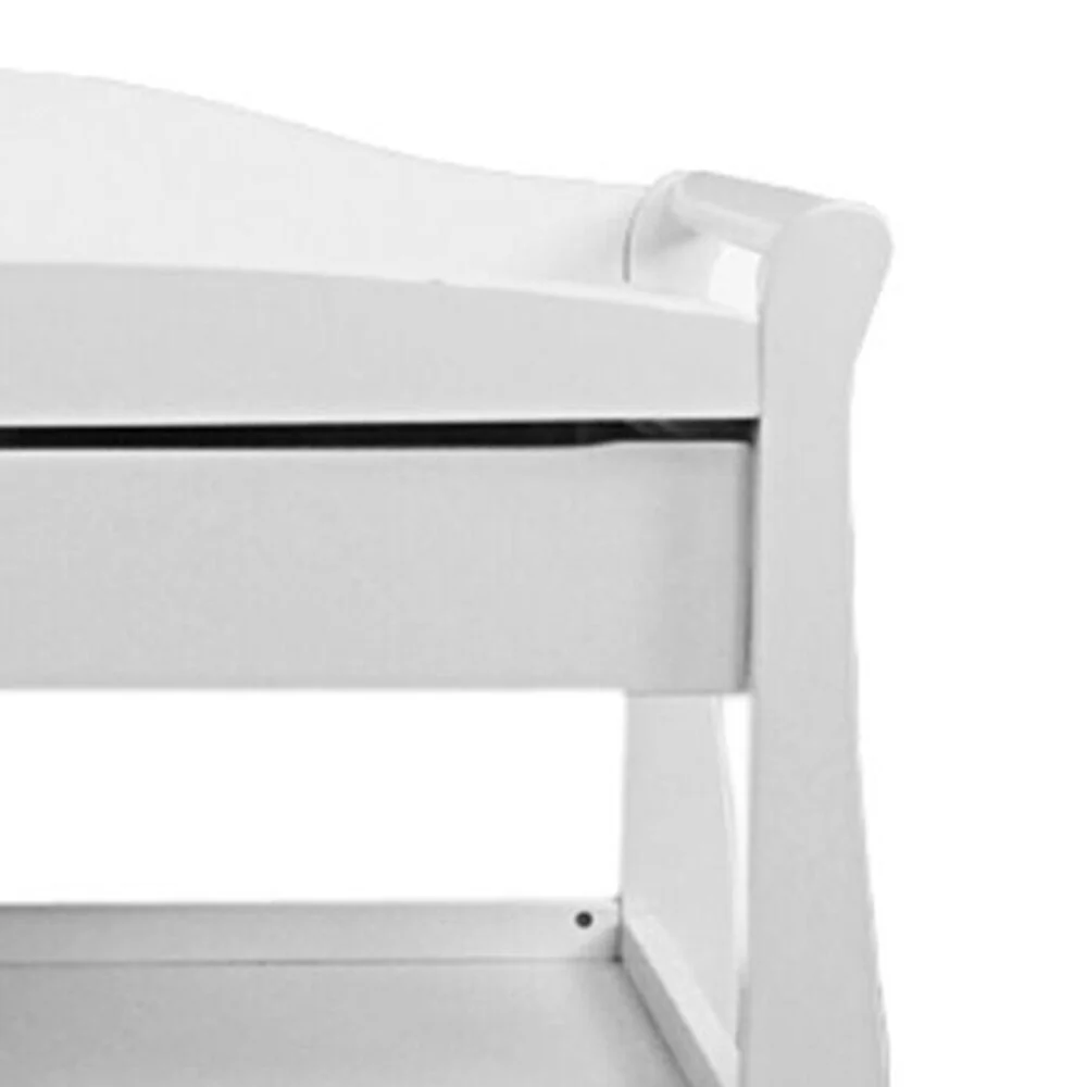 Wooden Changing Table with 1 Drawer and 2 Bottom Shelves, White