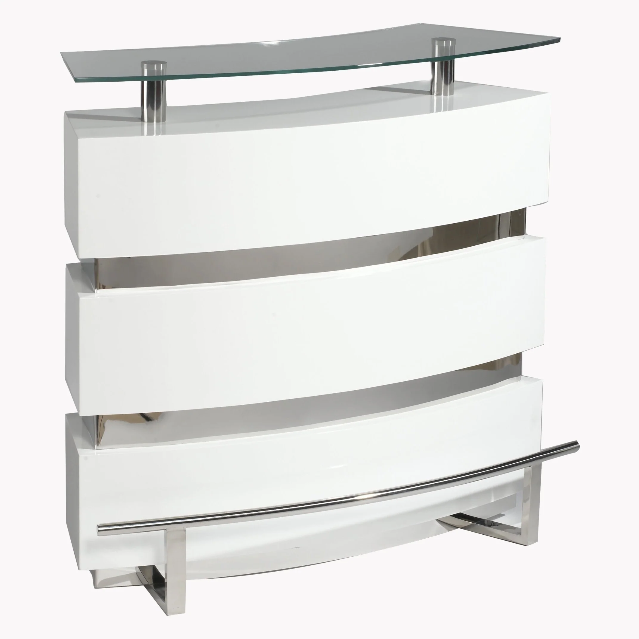 Somette Xandra White Bar - 21.26W x 47.24D x 42.01H