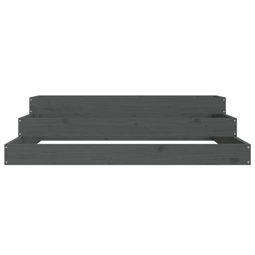 NNEVL Planter Grey 107x107x27 cm Solid Wood Pine