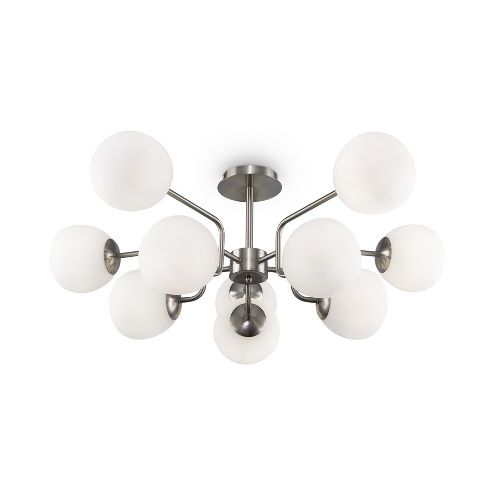 Lampa sufitowa nikiel-biała ERICH 10xE14x40W wym: 34x90,7x90,7 cm Maytoni
