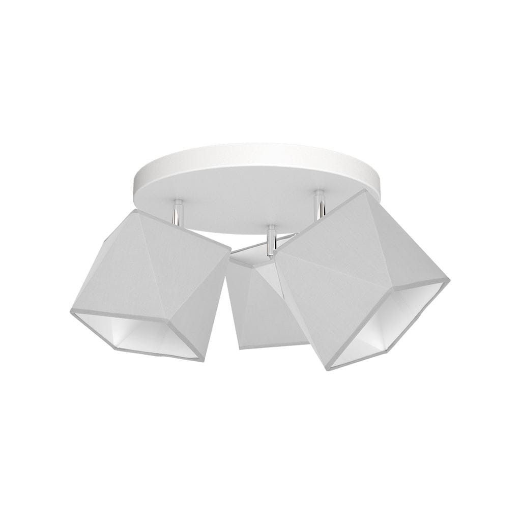 Lampa sufitowa biało-szara FRANK 3xE27x60W wym: 32x40x40 cm Milagro