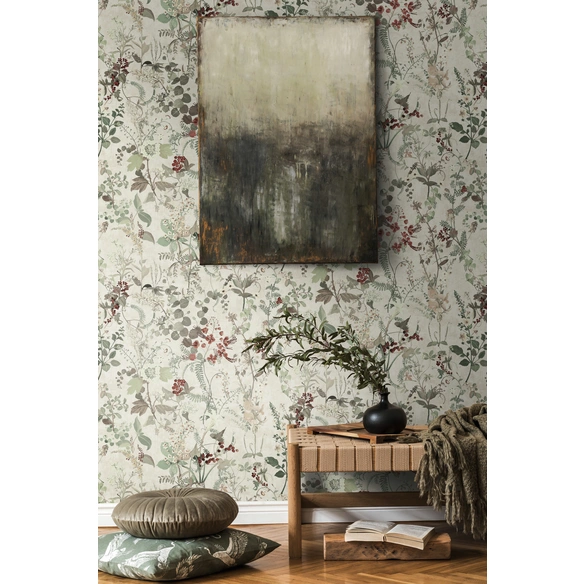 Vliestapete, BxL: 53 x 1005 cm, rot/grün