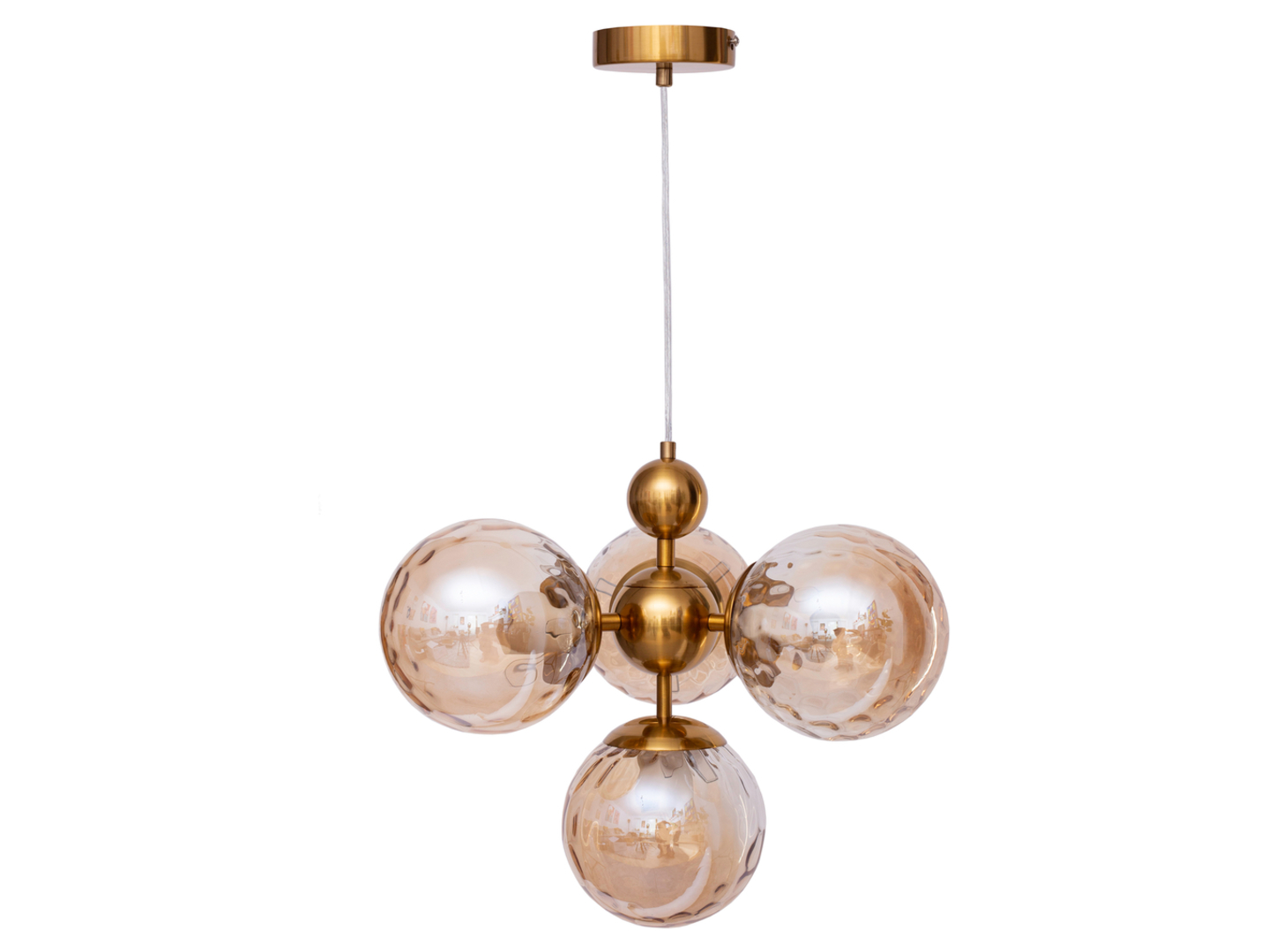 Lampa wisząca Castillo 4-punktowa stalowa złota