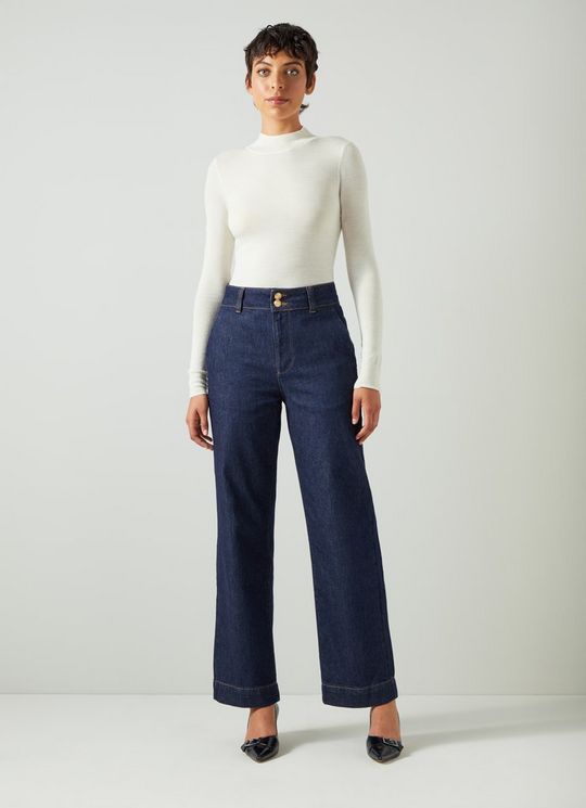 Ellie Cream Sustainably Sourced Merino Turtle Neck Jumper