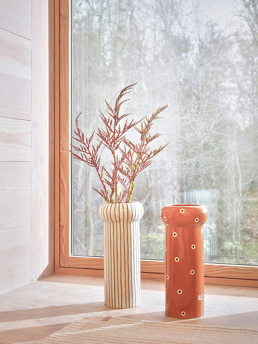 OYOY LIVING - Vase orange en grès Ø18,5xH42cm