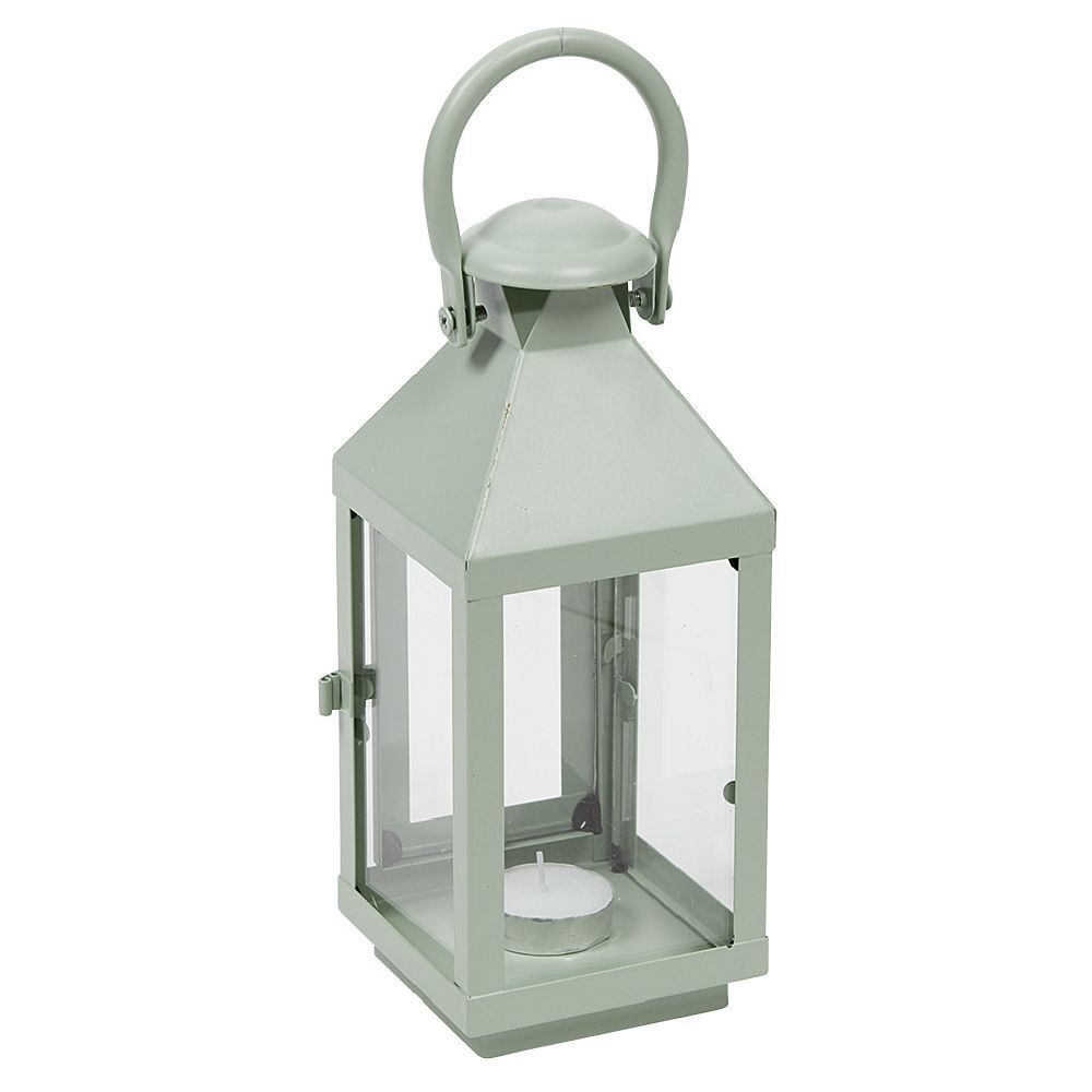 Lanterne photophore en métal vert