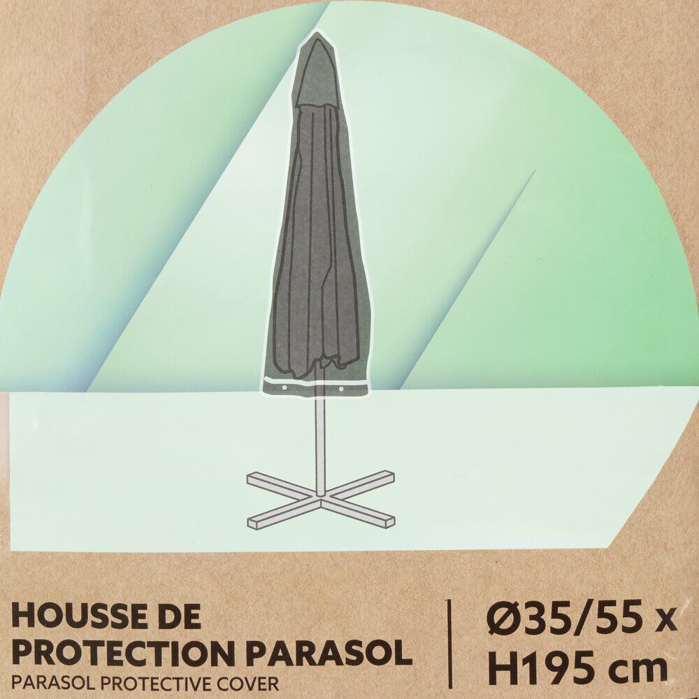 Housse de protection parasol Oxford noir 55x35xH195cm