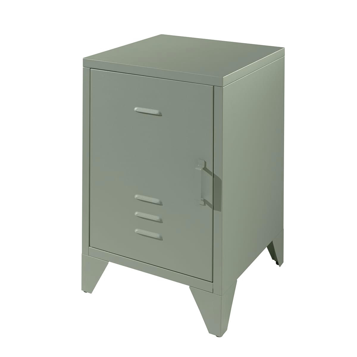 BRONXX - Table de chevet 1 porte vert olive