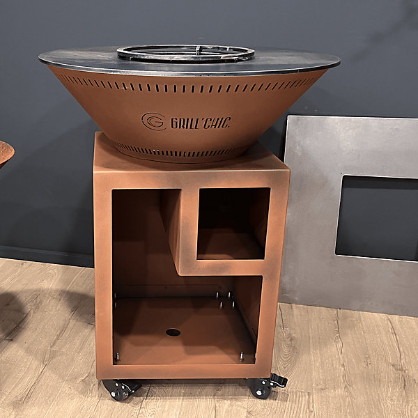 Brasero Classique Aluminium 83 Imitation Corten Double Cuve