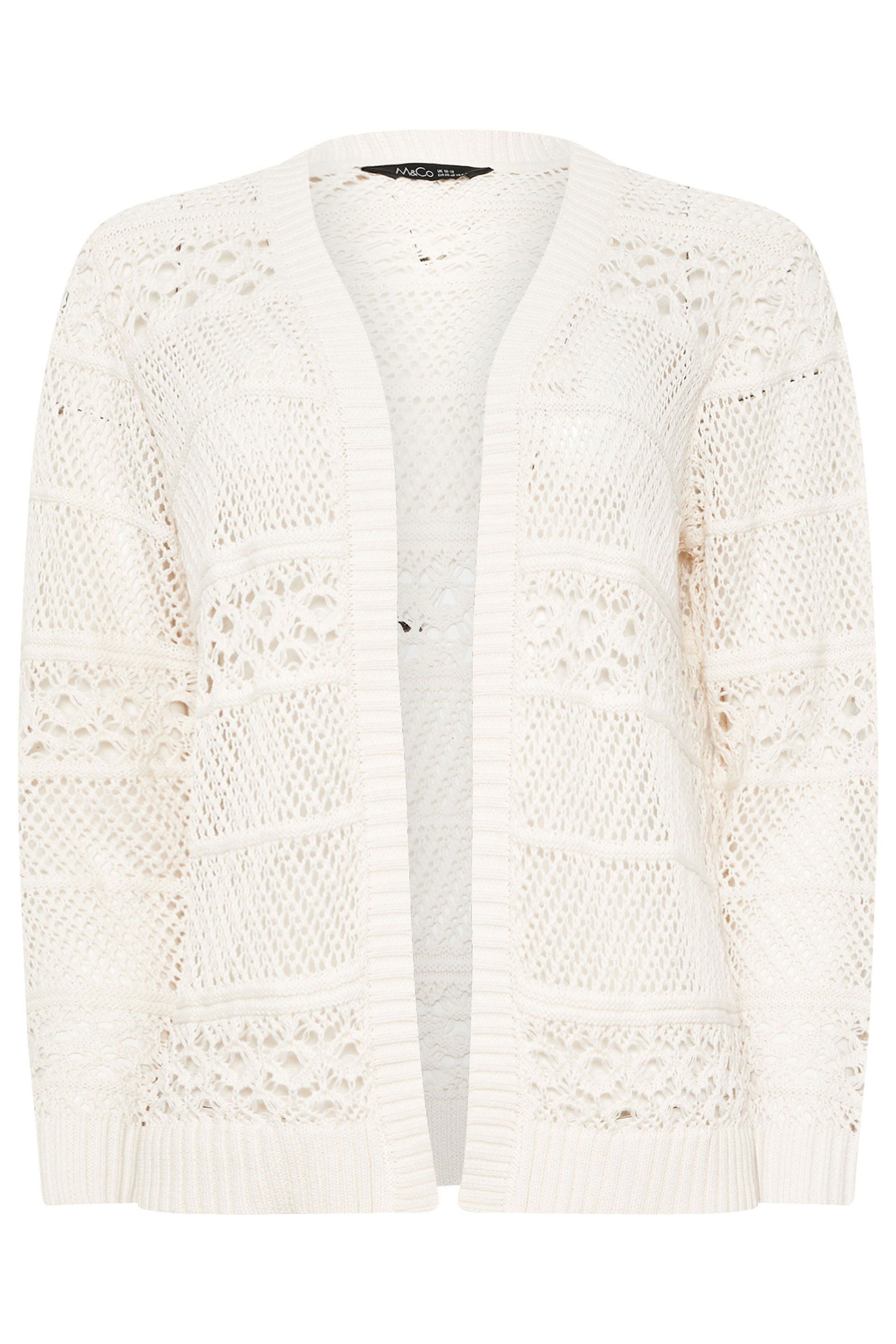 M&Co Open Front Crochet Cardigan