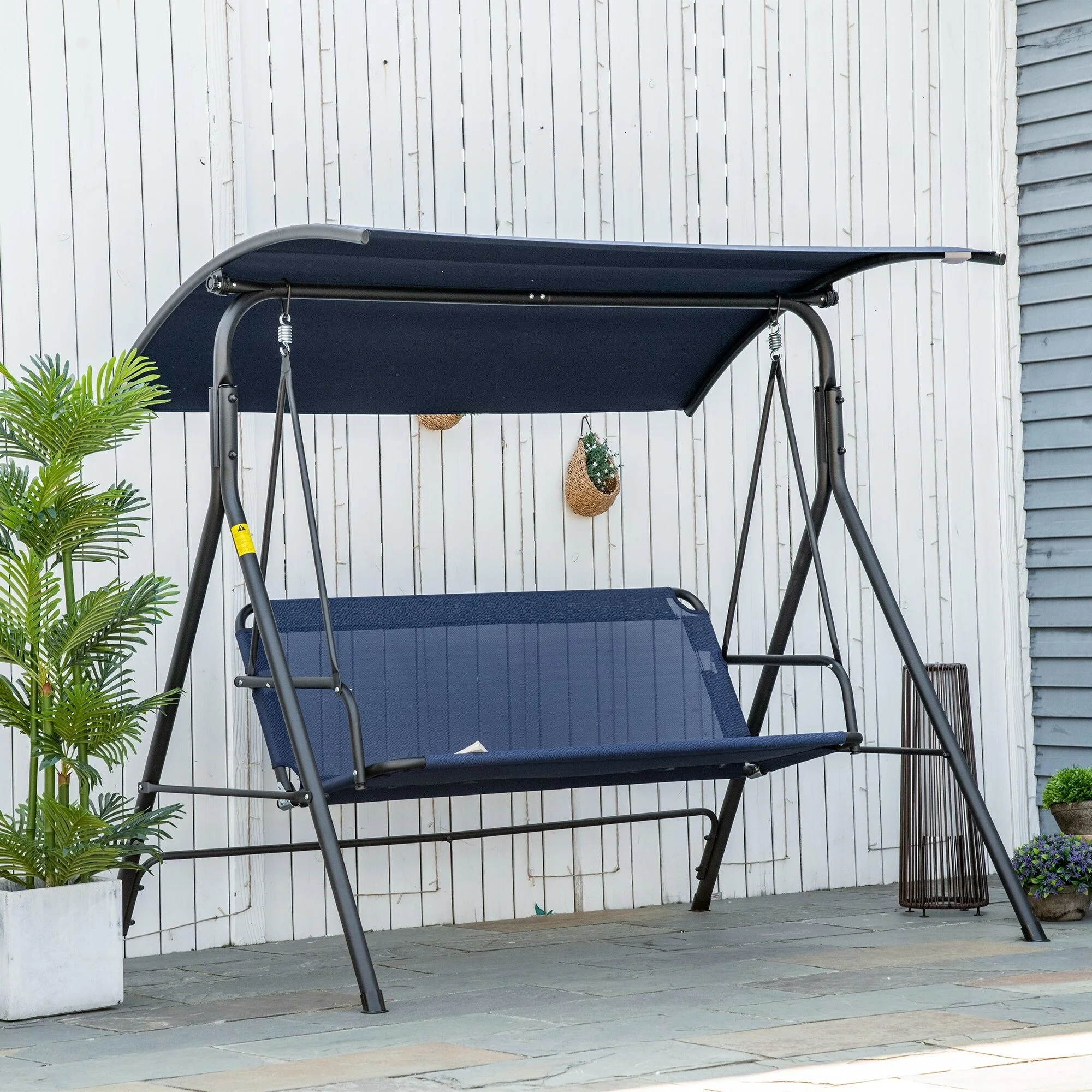 Steel 3-Person Porch Swing with Stand