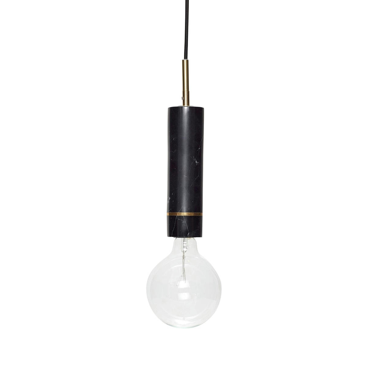 ELEGANT - Lampe en marbre noir et laiton