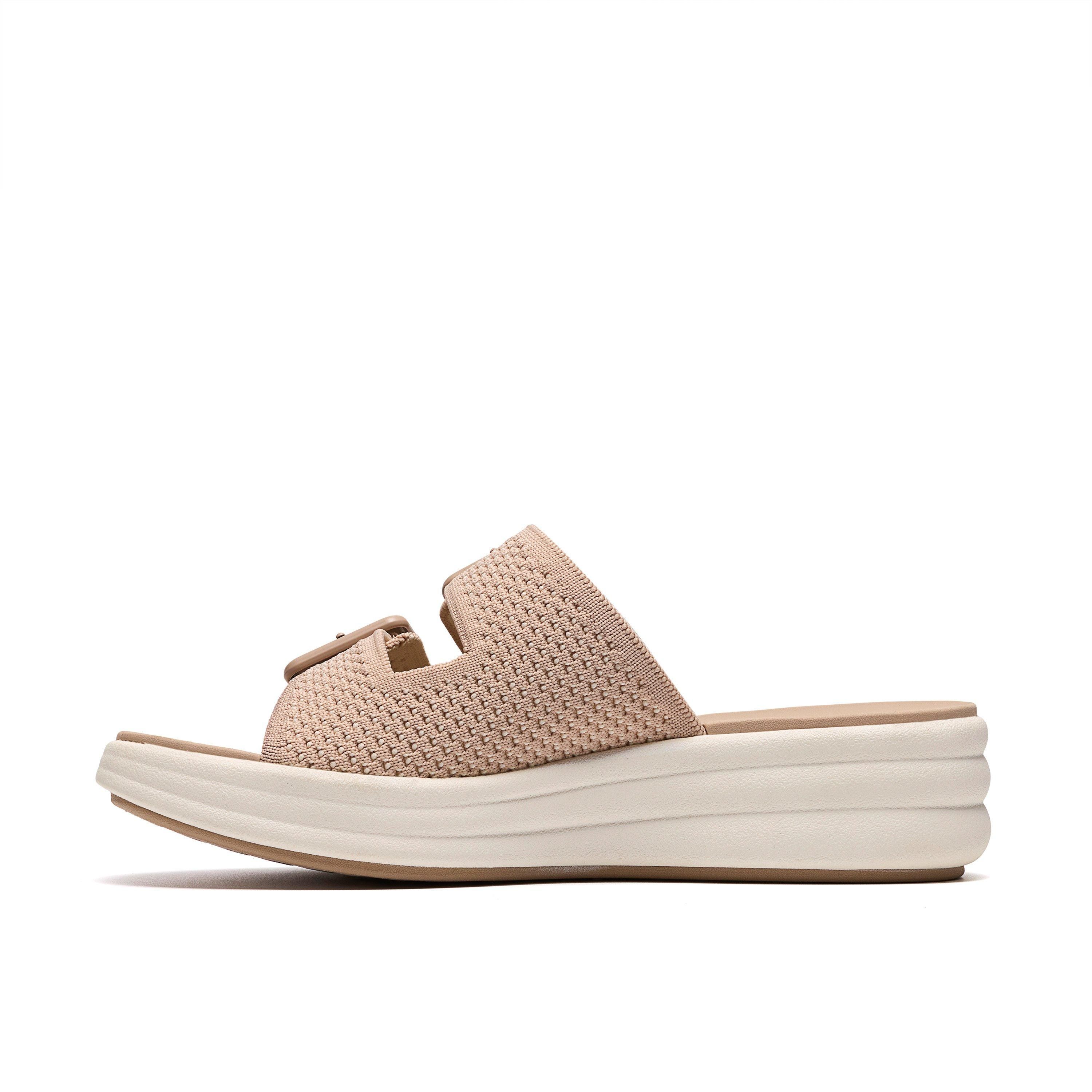 Clarks Drift Faye Sand Flat Sandals,Sliders