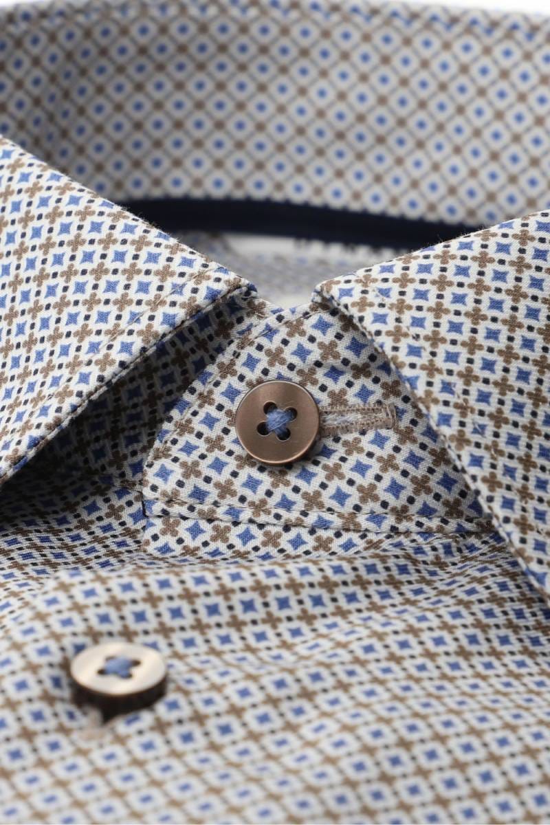 ETERNA Dynamic Cotton Slim Fit Hemd blau, Bedruckt