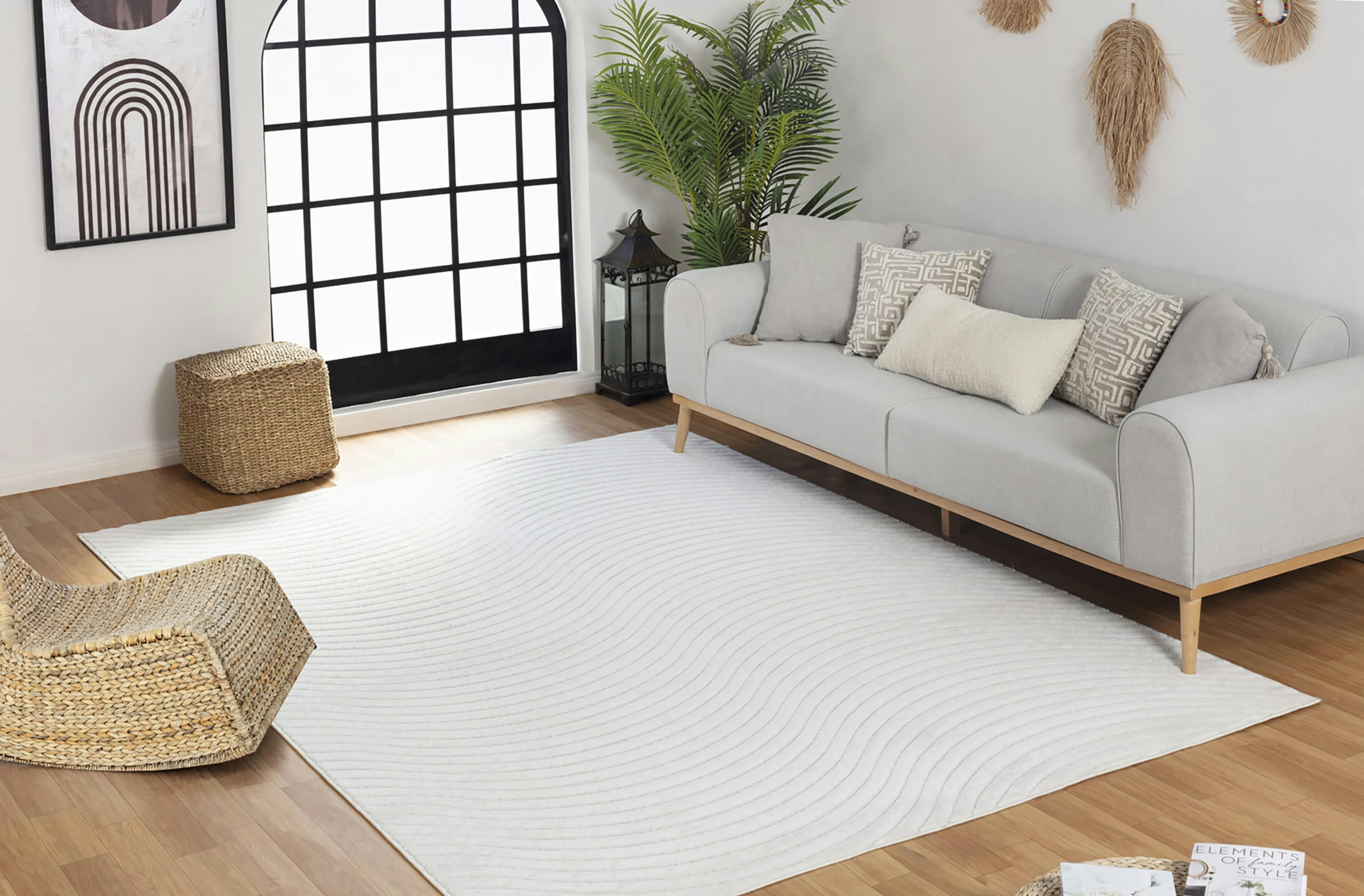 AYUMI - Tapis d'Intérieur/d'Extérieur Hygge Blanc 80x150