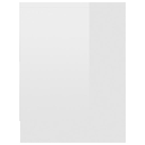NNEVL Bedside Cabinet High Gloss White 40x30x40 cm Chipboard
