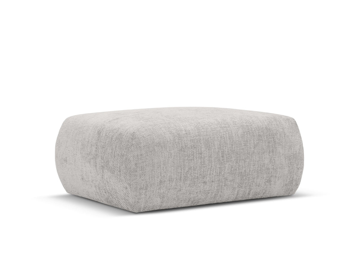 Cosmopolitan Design Poef Matera chenille, lichtgrijs - 68x86x40cm