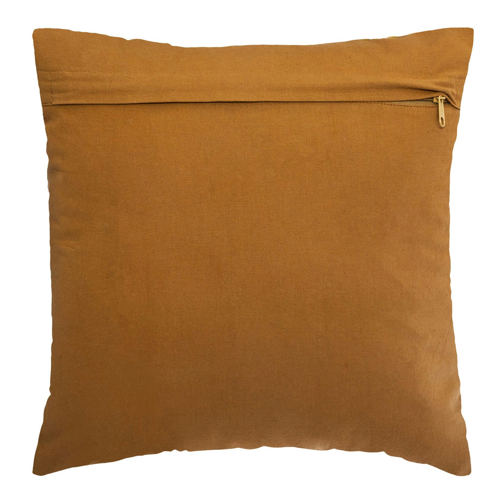 - Coussin déhoussable esprit graphique coton jaune ocre 40x40 cm