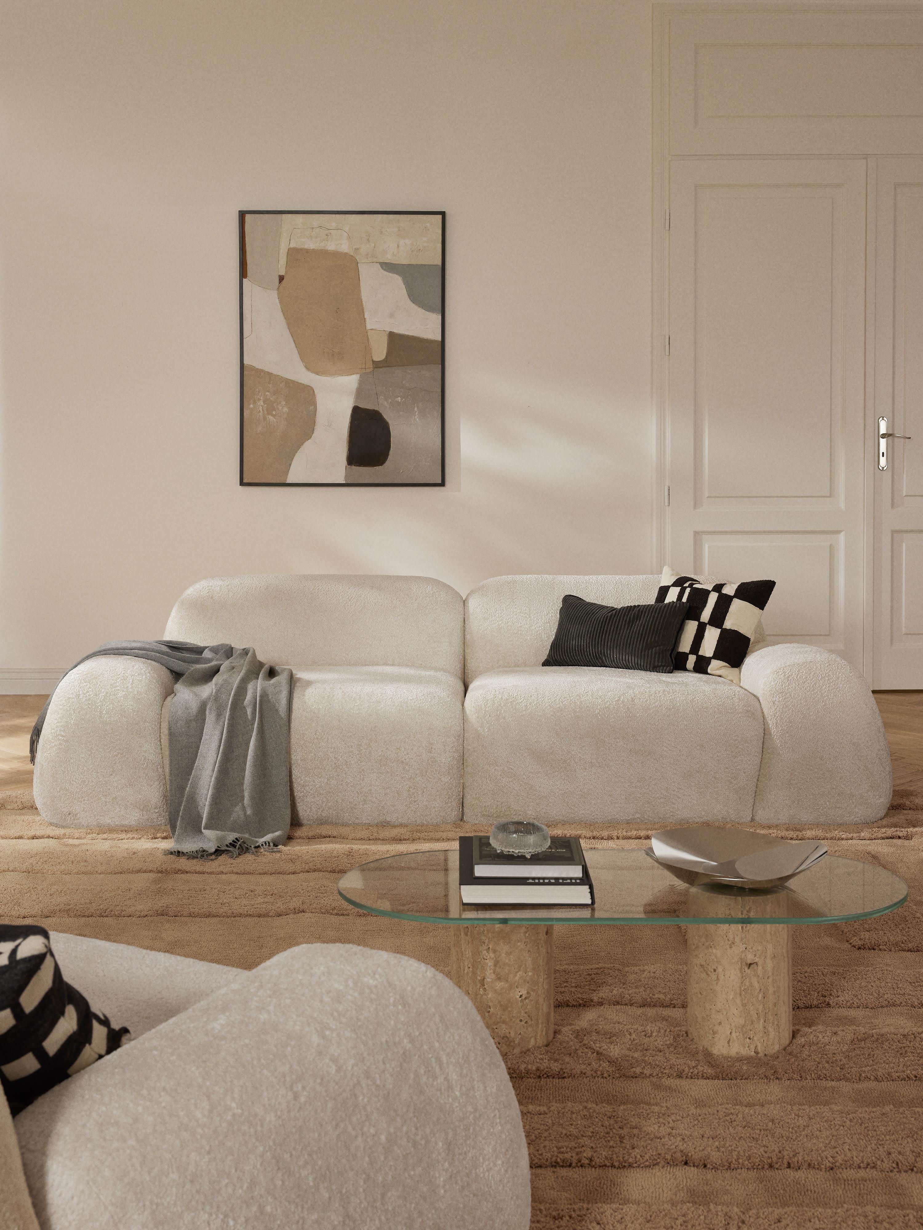 Modulares Sofa Wolke (3-Sitzer) aus Teddy-Bouclé