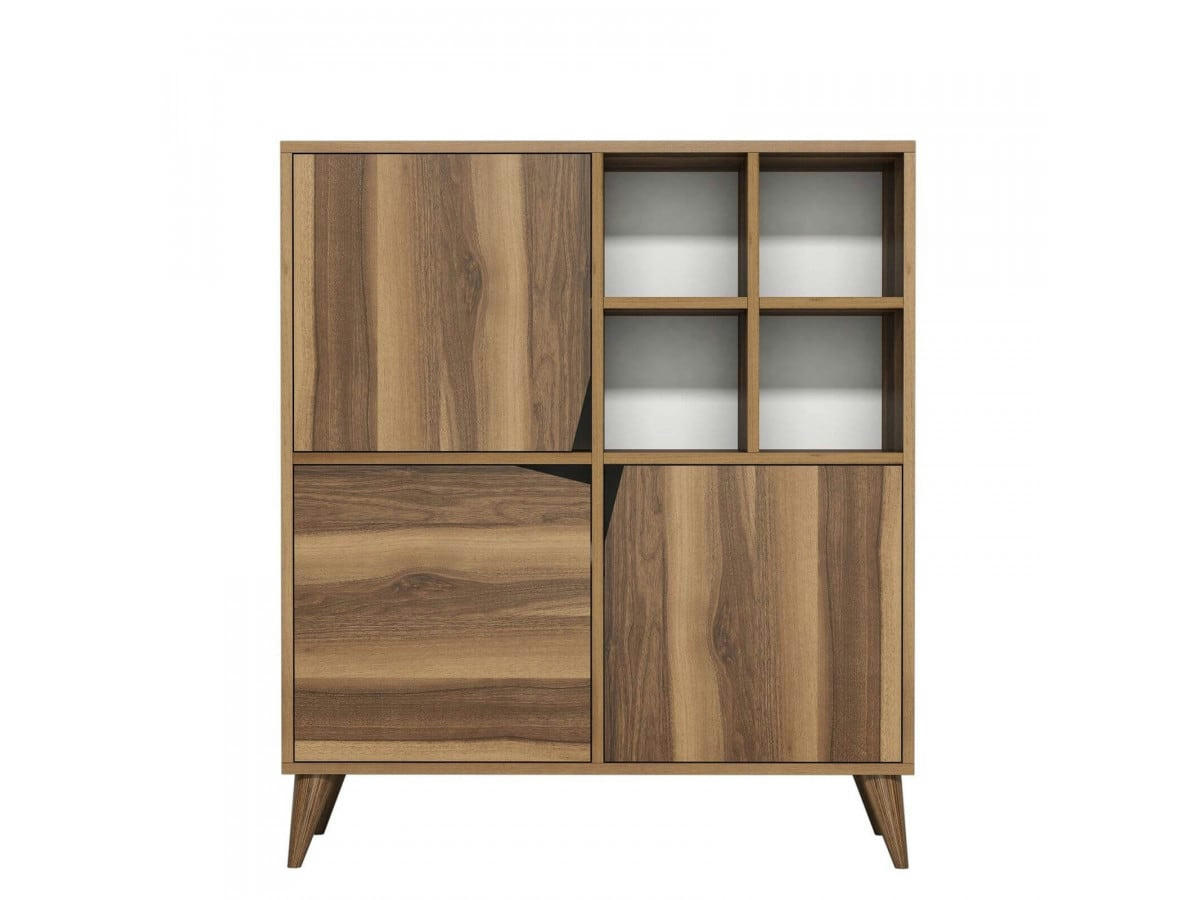 GRETA - GRETA - Buffet haut 100 cm Noyer