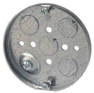 Hubbell 56111BAR Round Pan Electrical Steel Box, 0.5-in Deep, 4-in, 5.0 Cubic Inches