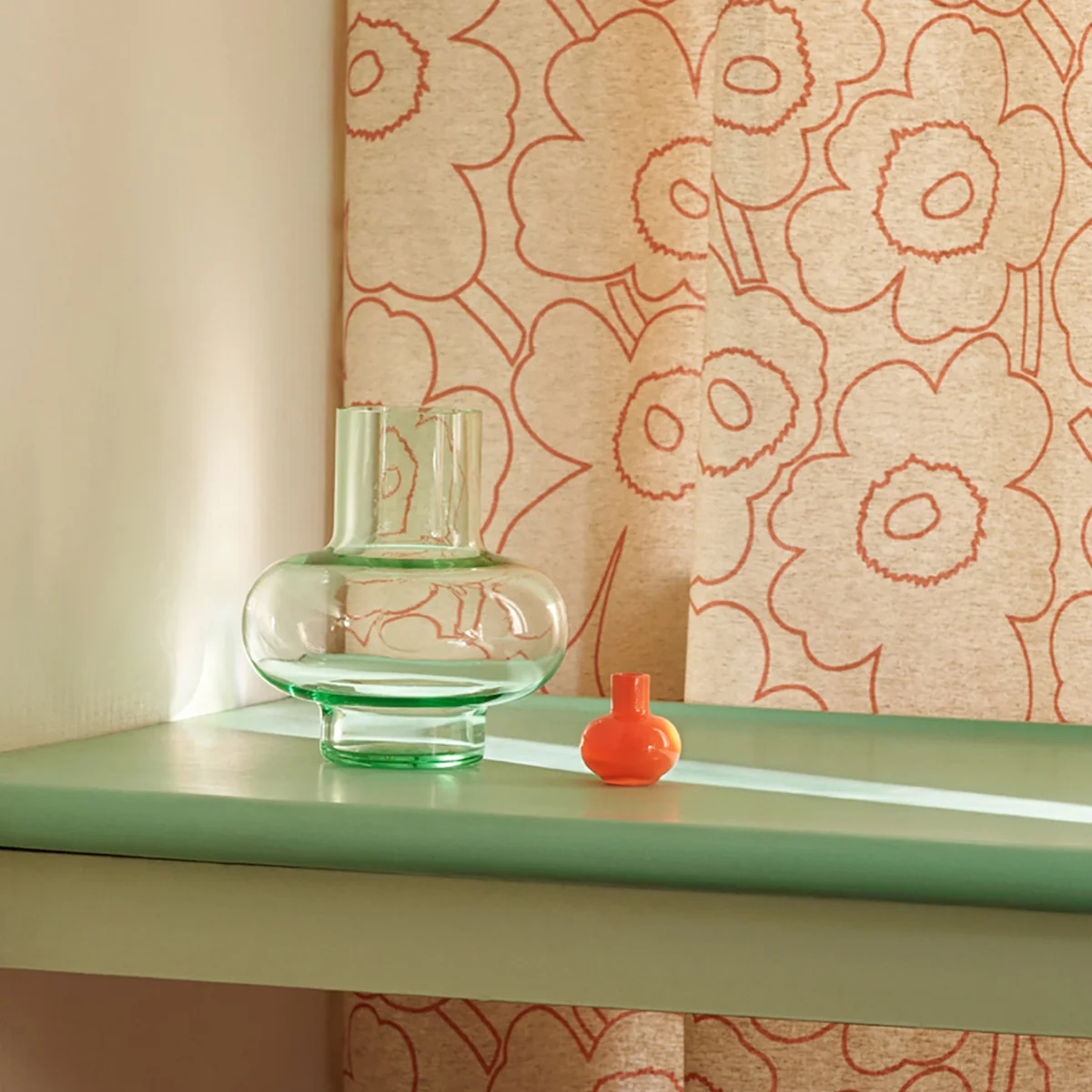 Marimekko - Mini Vase Ø 5,5 x H 6 cm, rubinrot / pink (2er-Set)