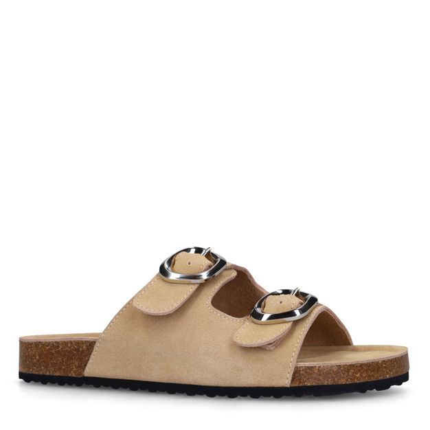 Beige suède slippers