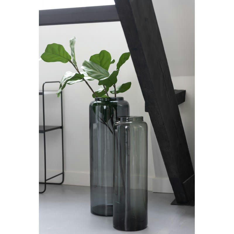 DROIT - Vase long verre gris H60cm