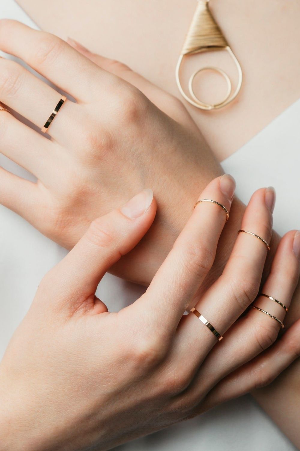 The Colourful Aura 10 Piece Slim Silver Gold Stackable Bohemian Midi Tribal Beach Ring Set