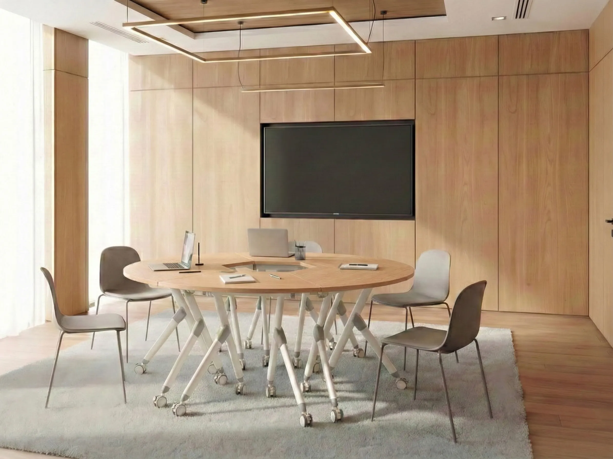 Foldable Corner Desk Module BENDI Brown 90 cm 64 cm