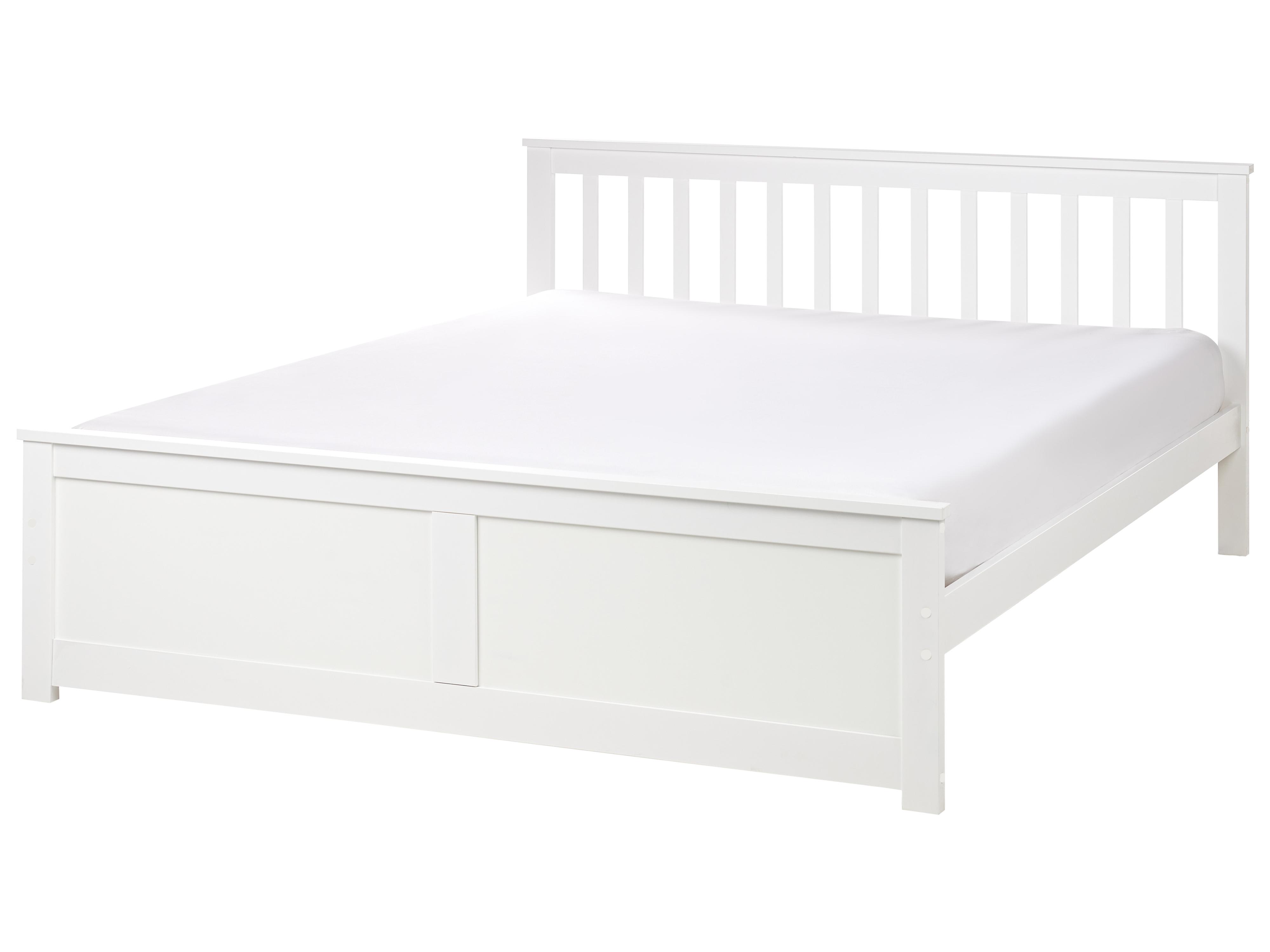 Bed Pine Wood OLENDON 160 x 200 cm (EU King Size) White