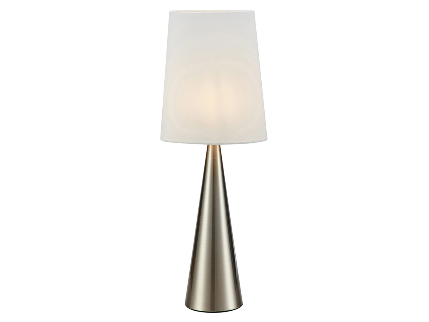 Lampa stołowa Conus tkaninowa biało-srebrna