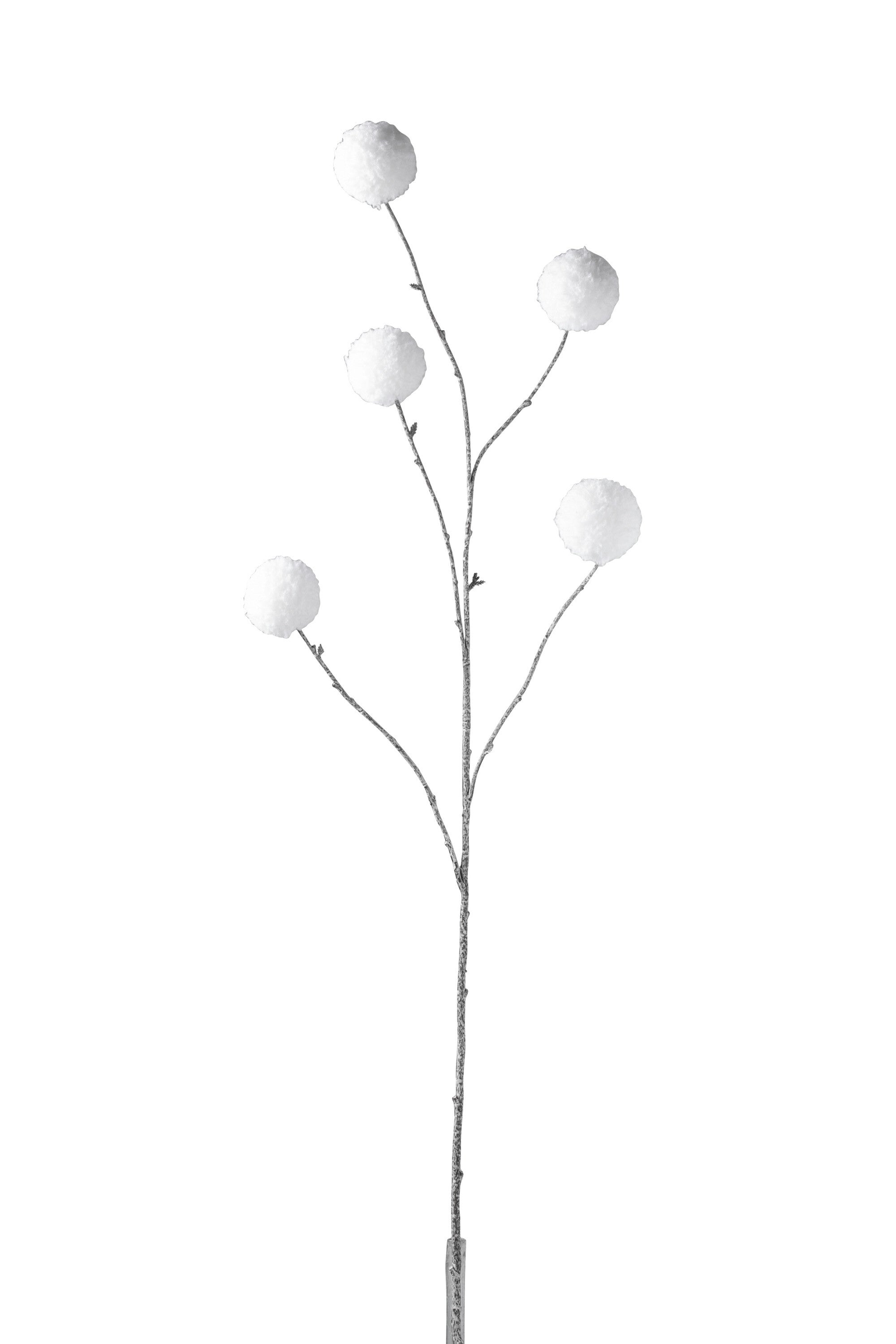 J-Line tak Pompom - kunststof - wit - large - 6 stuks