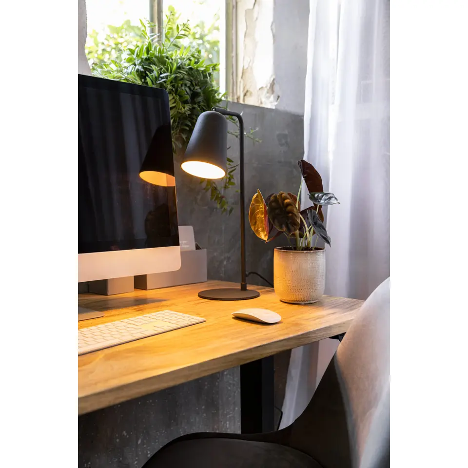 Bureau Homeworx zit/sta handmatig verstelbaar �?mangohout/zwart - 75/118x160x80 cm