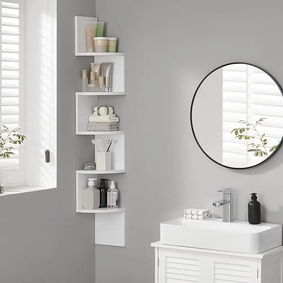 Parya Home Wandplank - 5 planken - Vintage - Wit