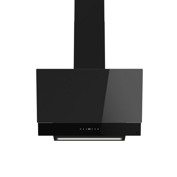 Hotte inclinée en verre noir GoodHome GHAG60ASBL, 60 cm