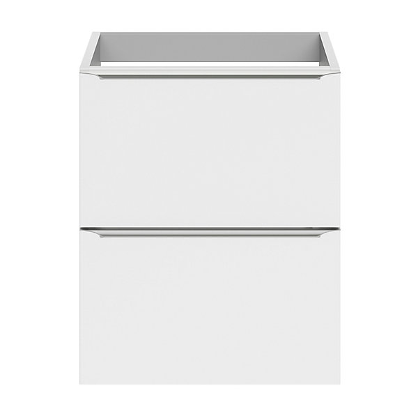 Meuble sous vasque suspendu faible profondeur blanc brillant l.50 x H.60 x P.36 cm, GoodHome Imandra