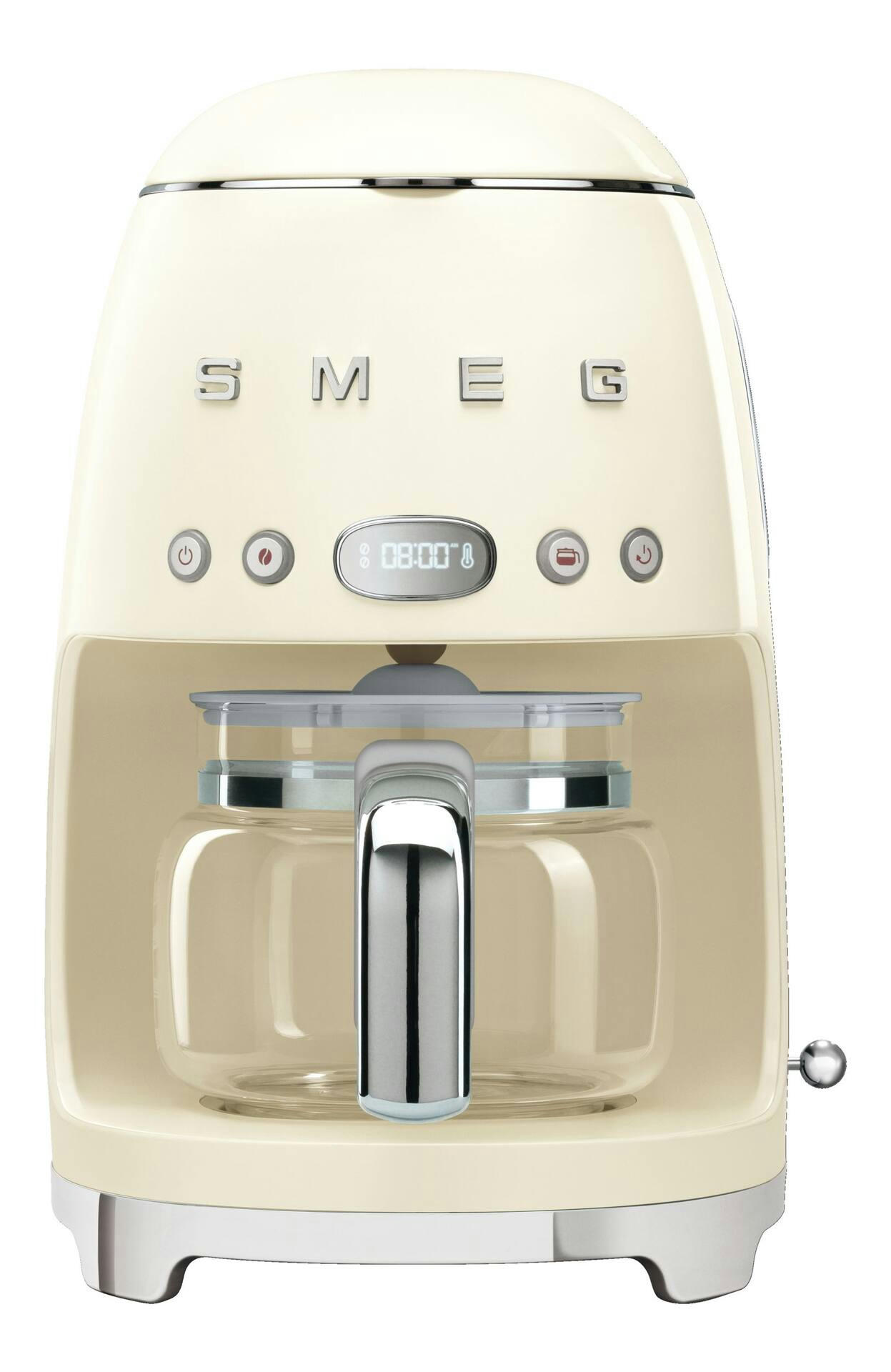Smeg 50's Style Programmable 10-Cup Drip Coffee Maker, Cream